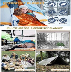 4x Emergency BLANKET Thermal Survival Safety Insulating Mylar Heat 84″ X52″