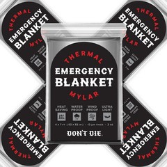 DON’T DIE Emergency Blanket – 5 Pack – Thermal Mylar Foil Space Blankets – Essen
