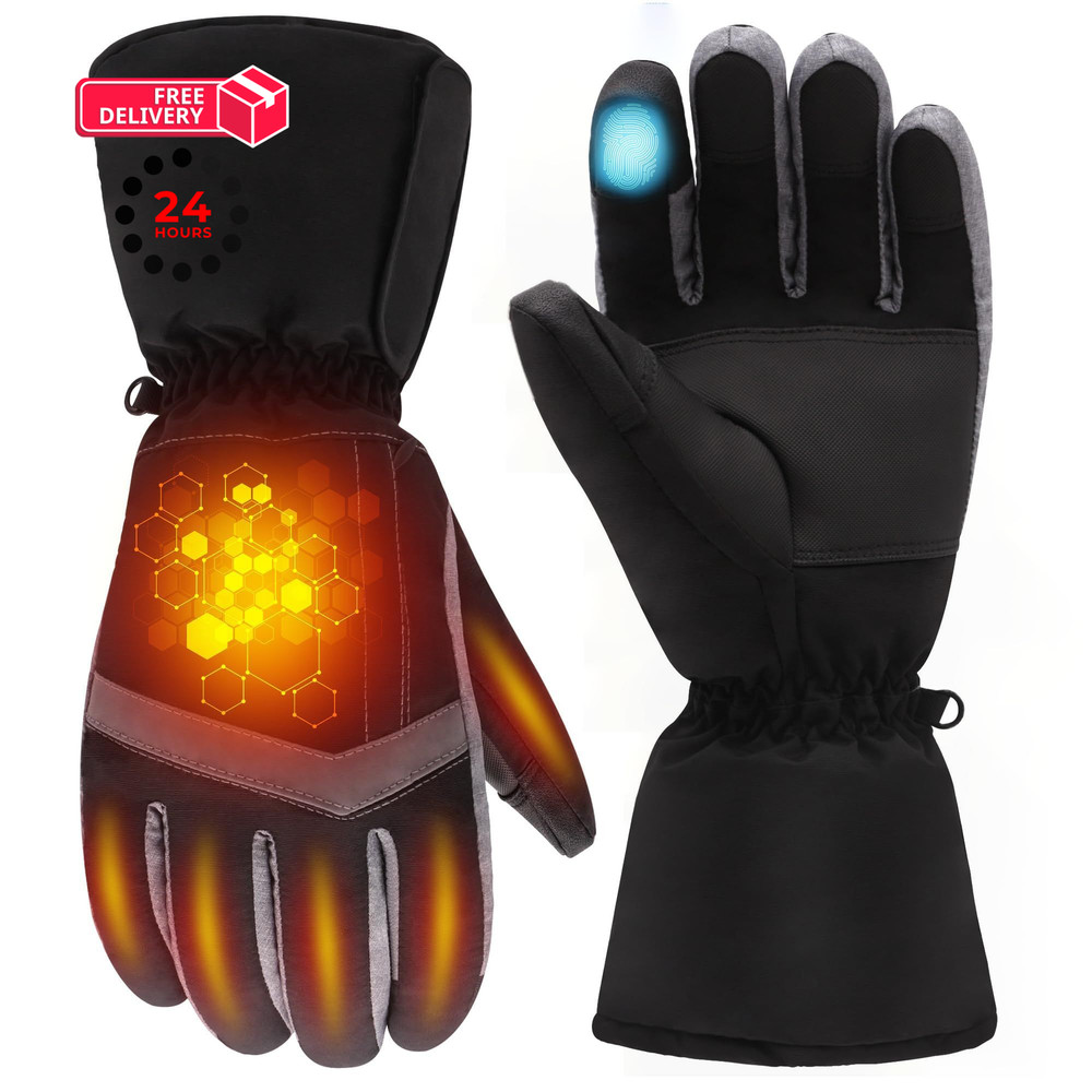 QILOVE Heated Gloves, Rechargeable Hand Warmers for Men Women – 4.5V-L, Black