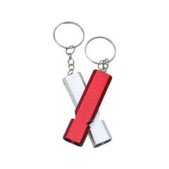 2 Pack Emergency Whistles Double Tube with Keychain for Outdoor Camping Hiking