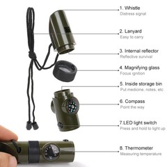 7 in 1 Survival Whistles Survival Whistle Emergency Emergency Whistles with Comp