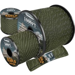 Reflective Paracord Rope 850Ib, 50/100/200/500/1000ft 4MM 11 200FT Army Green