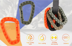 Tactical Carabiner Keychain 12 Pack – Heavy-Duty Polymer D-Ring Clips, Lightweig