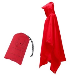 Adult Multipurpose Raincoat with Hood Waterproof PU Coating for Fishing Camping