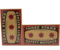 Swedish Match Three Stars Extra Long Safety Matches 3 Packs of 45 Strike each PK