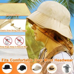 Benvo Mosquito Head Net Mesh, Face Neck Fly Netting Hood from Bugs Gnats Nose…