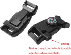 10pcs Black 5/8 Flint Scraper Fire Whistle Buckle for Paracord Bracelet