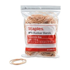 Staples Rubber Bands, Size #16, 1/4 lb. Bag – Extra‑Small Economy Bands beige