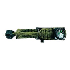 SOS LED Paracord Survival Bracelet Compass Thermometer Nylon Good Condition