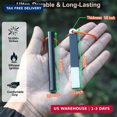 4″ Portable Waterproof Ferro Rod Fire Starter Kit w/ Striker for Camping