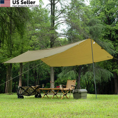 FREE SOLDIER Waterproof Portable Tarp 10×10.5ft, Brown 10×10.5ft