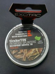 Exotac Tinder Tin 30 Grams New Sealed Camping Fatwood Splinters