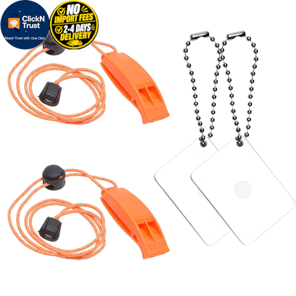 Eco-Fused 2X Survival Whistle and Signal Mirror – Outdoor Orange