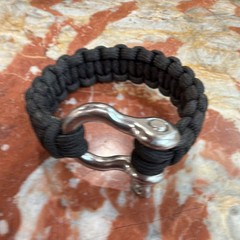 Black Adjustable Paracord Bracelet Nylon Metal for Camping Hiking Backpacking