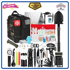 250Pcs Survival Gear Kit with First Aid Supplies Molle Bag and Emergency Tent