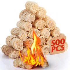 500Pcs Natural Fire Starters for Campfires, BBQ, Fireplace, Smoker, Pizza Oven