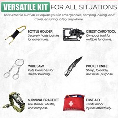 All-in-One Survival Kit for Camping & Hiking