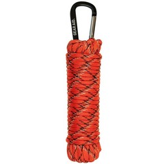 GEAR AID 550 Paracord and Carabiner, 7 Strand Utility 30′, Orange Reflective