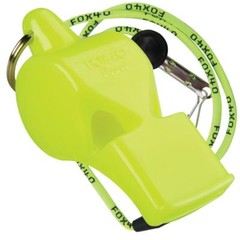 NEON YELLOW Fox 40 PEARL Whistle Official Coach Safety Alert Rescue W/ LANYARD