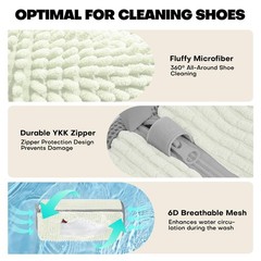 Shoe Washing Machine Bag: Laundry Bag for 7″L x 7″W x 15″H, Cream 2pcs