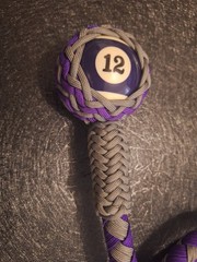 550 Paracord Motorcycle Get Back Whip Handcrafted Acid Purple/Charcoal Gray