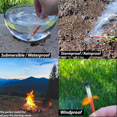 Stormproof Waterproof Matches, Weatherproof Submersible Match for Camping Hiking
