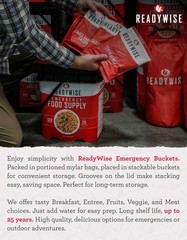 ReadyWise Emergency Food Supply – 88 Servings Meat & Rice Bucket, 10 lb