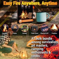 Fire Starter Cubes, Charcoal Firestarter Squares for Lighting Fireplace, Wood St