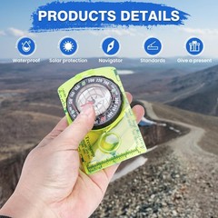 Multifunctional Waterproof Orienteering Compass Mini Portable Survival Compas…