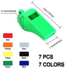 SANNIX 7 Pack Whistles, Coaches Whistles with Lanyard Sports Whistle Loud Cri…