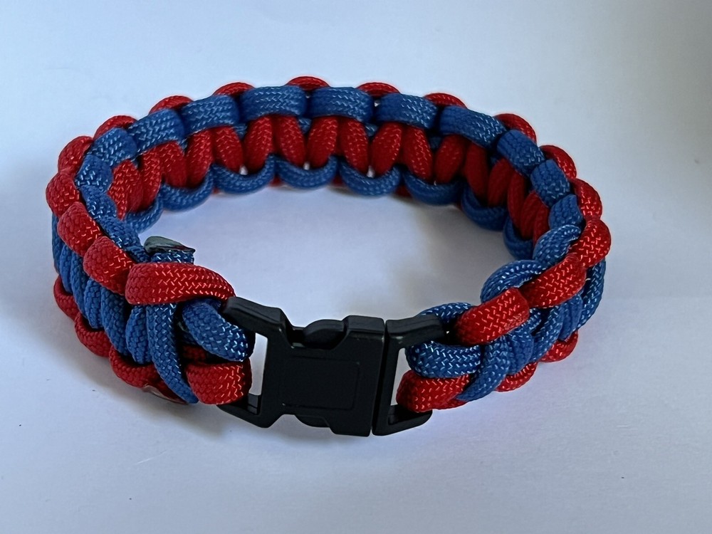 Blue and Red Paracord Bracelet – made in USA