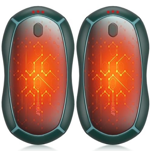 Hand Warmers Rechargeable, Electric Hand Warmers 2 Pack with Smart Chips Green