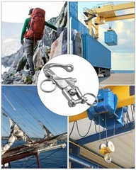 4 PCS Snap Shackle 316 Stainless Steel, Swivel Jaw Quick Release Hook, Sailin…
