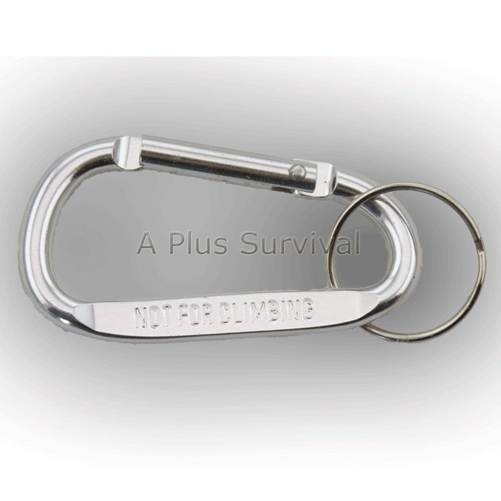 2 Pack Small Carabiner Keychain Backpack Belt Camping Survival Kit – Silver