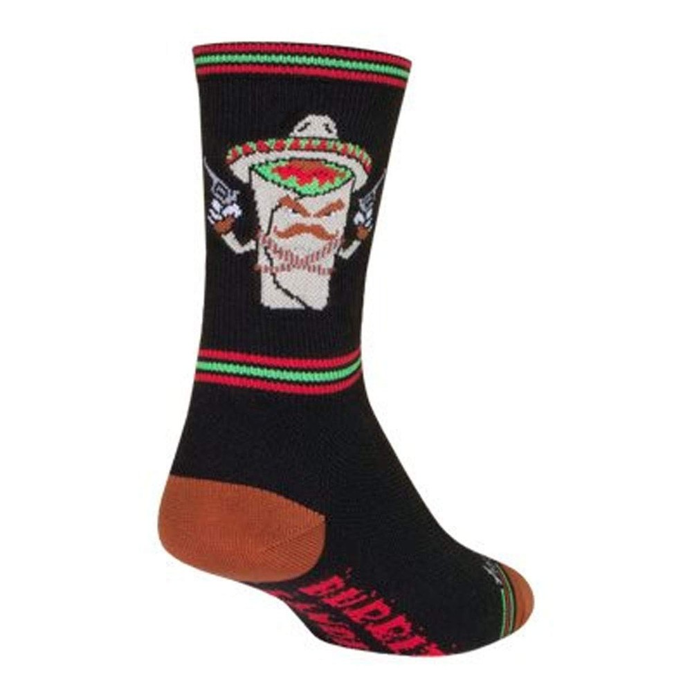 SockGuy Crew 6in Bandito Cycling/Running Socks (Bandito Small-Medium,
