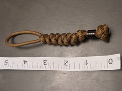 Paracord Knife Lanyard 750 LBS In Sand Beige with Steel Bead