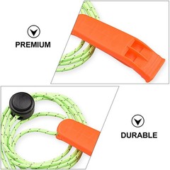 5Pcs Portable Safety Whistles Durable Plastic with Hanging Rope for Outdoor Use