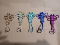 Dragonfly Paracord Keychain or Zipper Pull Lot of 5 New