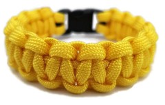 Paracord Bracelet 550 Black Tactical 3/8″ Buckle (Canary Yellow) Hand Made