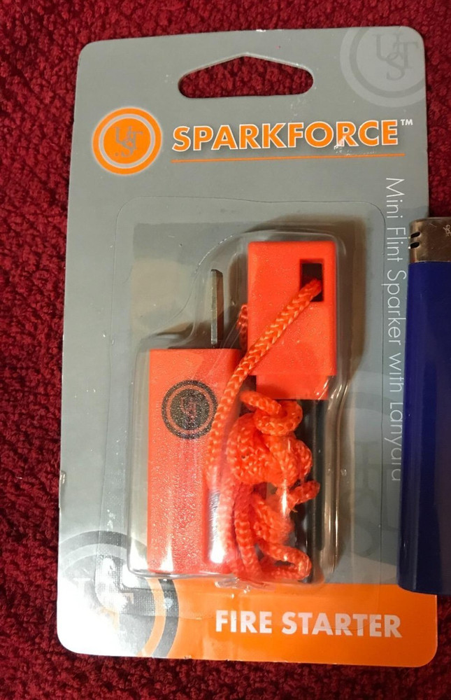 Fire Starter with Durable Construction and Lanyard for Camping Survival Orange