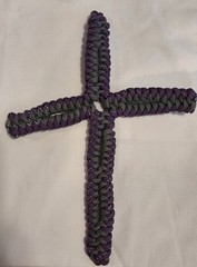 Handmade Cross 550 Paracord XL Purple And Gray