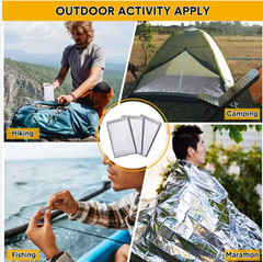 4 Pack Silver Mylar Emergency Blankets – Survival, Camping, Military, Homeless