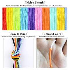 Micro Paracord Kit with Instructions, 10 Colors 20FT 2MM Paracord Combo Kit w…