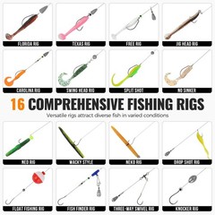 PLUSINNO Large 3 Layers Fishing Tackle 12x7x5.7 inches, 415 Pcs Lures