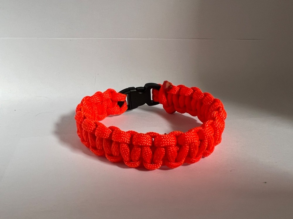 Neon Orange Paracord Bracelet – made in USA