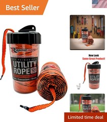 Canister 120ft Orange Flat Tactical Paracord, , 1100lb Tested Heavy Duty Poly…