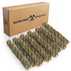 Buschcraft Survival Jumbo Jute Rope – Waterproof Tinder Rope 10 Ten Pack Jumbo