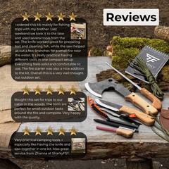 Sharky Camping Kit Bushcraft Gear Set for Hiking, Fishing, Survival, Outdoor Use