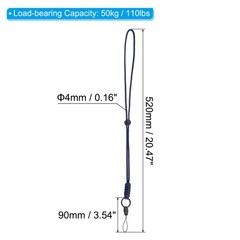 Badge Lanyard 20.5 Inch Necklace Keychain Cord Metal Clasp Hook Ring Strap Blue