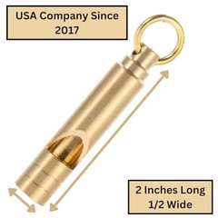 Brass Whistles 4 Pack, Emergency Survival Whistles Loud Safety Whistles for